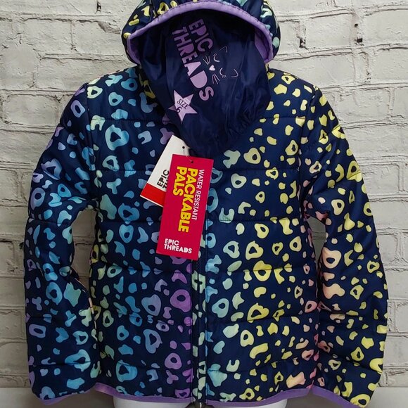 'EPIC THREADS' POSYI 'PACKABLE PALS' WATER-RESISTANT PUFFER STYLE HOODED COAT - Picture 1 of 15